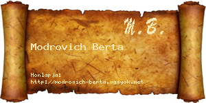 Modrovich Berta névjegykártya